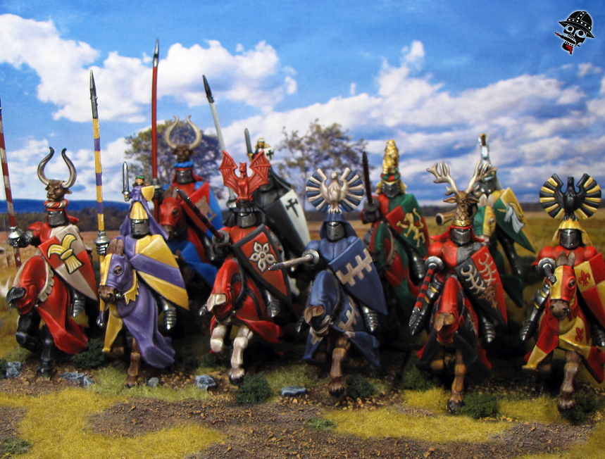 Bretonnian Knights from Games Workshop painted by Neldoreth - An Hour of Wolves & Shattered Shields