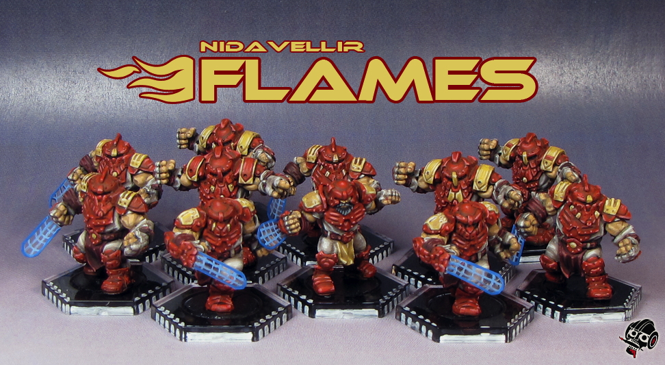 DreadBall: Nidavellir Flames - not the Midgard Delvers -  from Mantic Games painted by Neldoreth - An Hour of Wolves & Shattered Shields