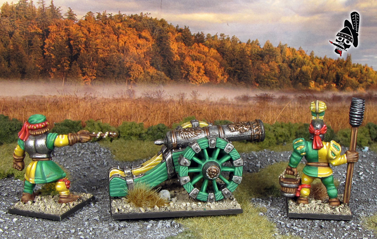 The EmpireCannon and crew for Battle Masters Warhammer ready for battle! from Games Workshop painted by Neldoreth - An Hour of Wolves & Shattered Shields