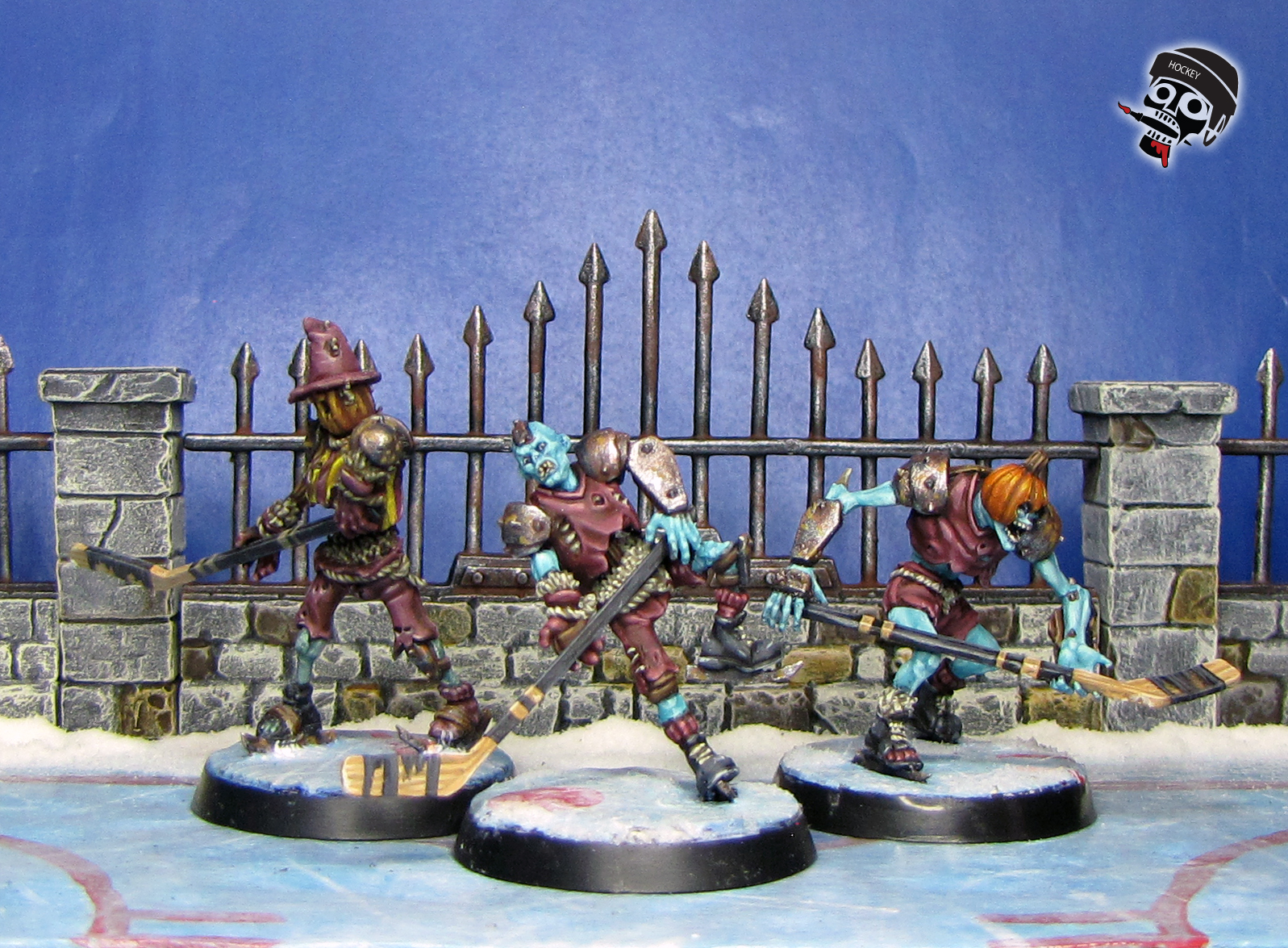 Necormantic Horror BloodBowl 28mm hockey Team Ulfenkarn Monsters from Games Workshop painted by Neldoreth - An Hour of Wolves & Shattered Shields