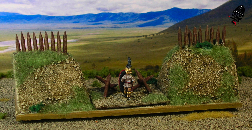 Polybian Roman camp for DBA from Scratch Built Polybian Roman camp by Neldoreth painted by Neldoreth - An Hour of Wolves & Shattered Shields