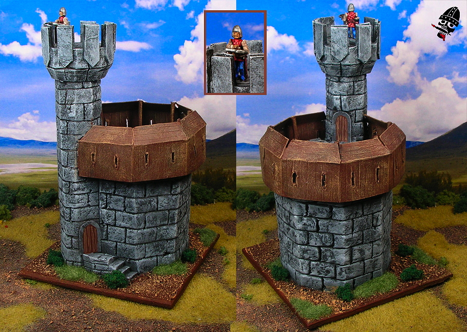 Medieval tower keep camp for DBA from Scratch Built by Neldoreth painted by Neldoreth - An Hour of Wolves & Shattered Shields
