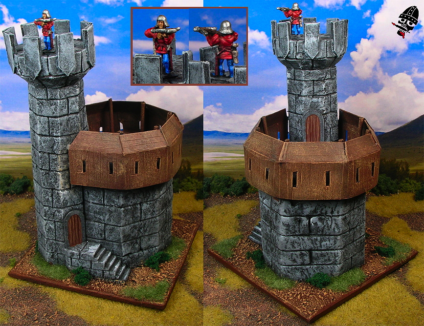 Medieval tower keep camp for DBA from Scratch Built by Neldoreth painted by Neldoreth - An Hour of Wolves & Shattered Shields