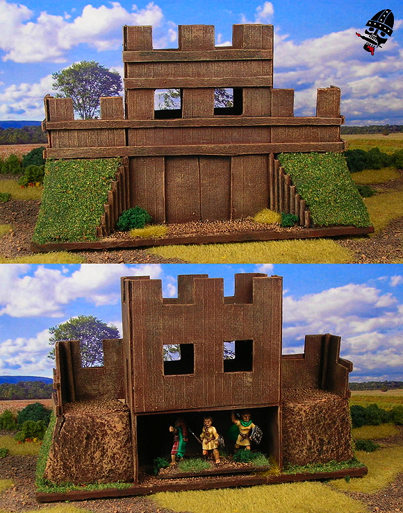 Late Rome, early medieval wooden palisade DBA 15mm camp from scratch built by Neldoreth painted by Neldoreth - An Hour of Wolves & Shattered Shields