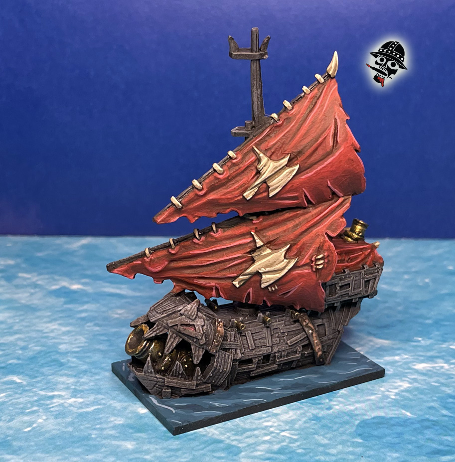 Armada Orc Bombboat from Mantic Games painted by Neldoreth - An Hour of Wolves & Shattered Shields Armada Orc Bombboat from Mantic Games painted by Neldoreth - An Hour of Wolves & Shattered Shields