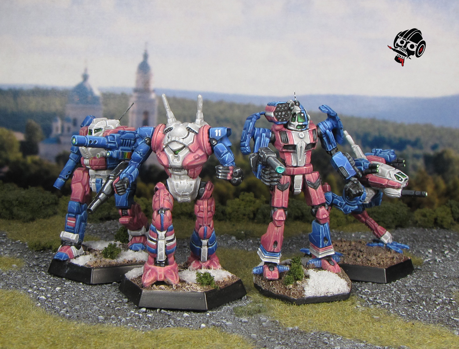 Battletech Lance Together: Griffin, Wraith, Locust, and Blackjack from Catalyst Games Lab painted by Neldoreth - An Hour of Wolves & Shattered Shields