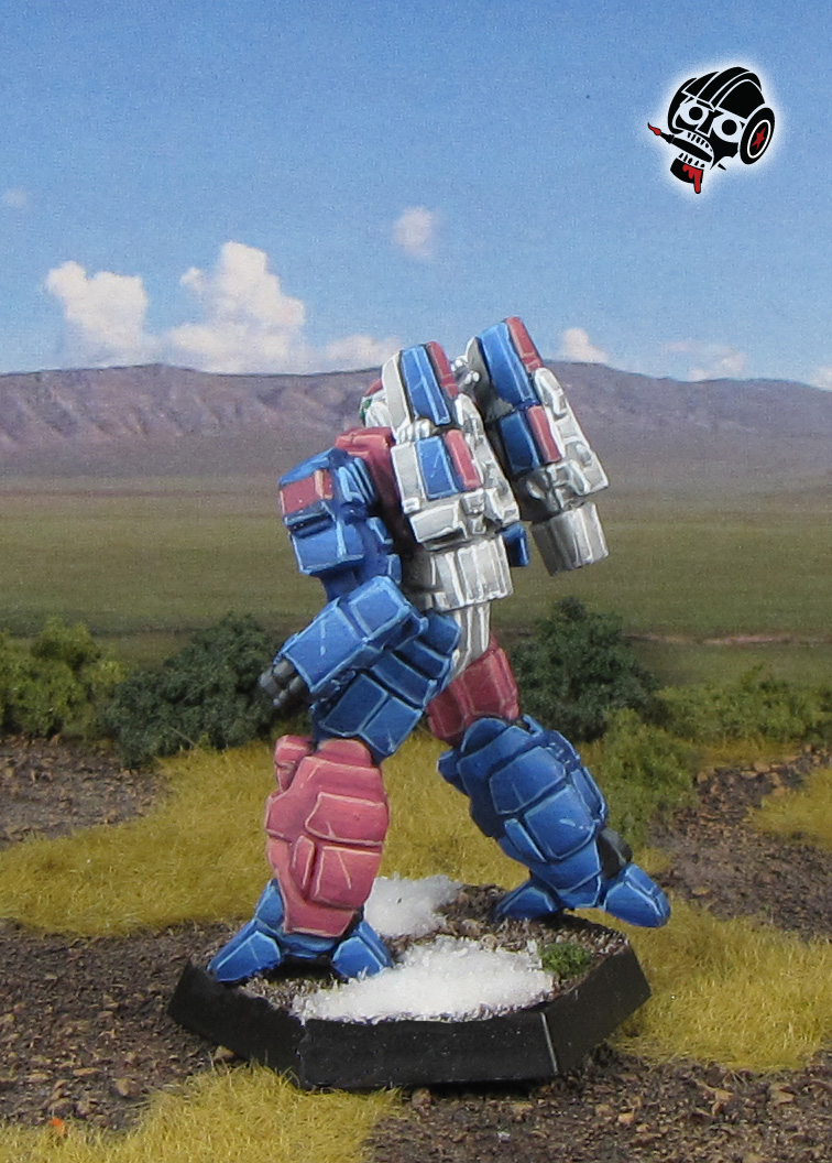 Battletech Phoenix Hawk in Transgender Allyship Colours from Alpha Strike from Catalyst Games Lab painted by Neldoreth - An Hour of Wolves & Shattered Shields