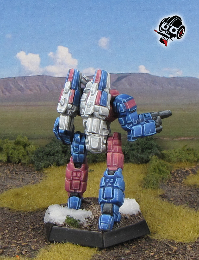 Battletech Phoenix Hawk in Transgender Allyship Colours from Alpha Strike from Catalyst Games Lab painted by Neldoreth - An Hour of Wolves & Shattered Shields
